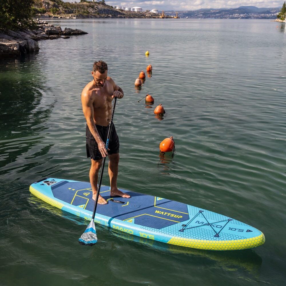 Nafukovací paddleboard Wattsup Mako WS - 10.5x32x6 oplachtitelny paddleboardy.cz na vode